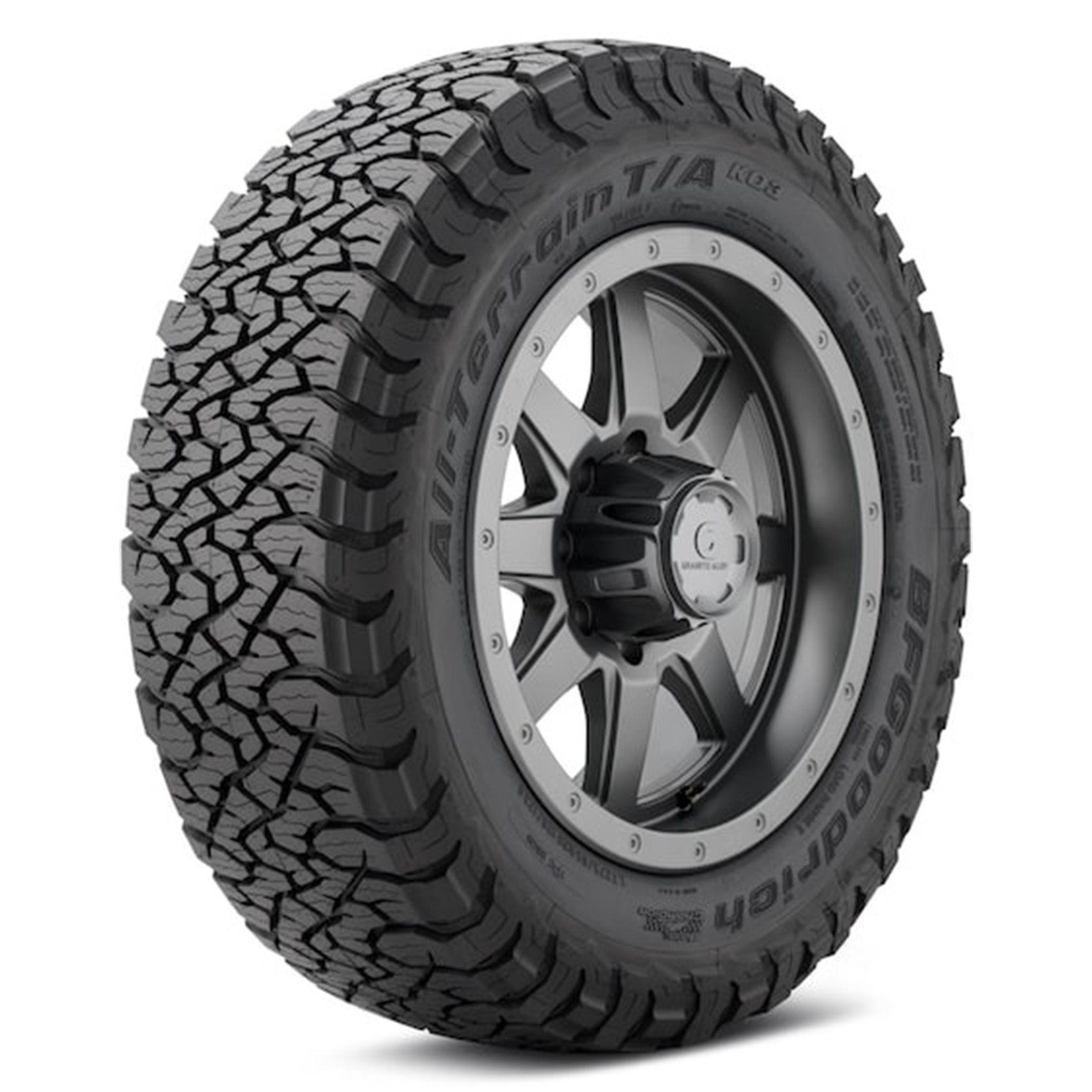 BFGoodrich All-Terrain T/A KO3 tire on a Tacoma wheel in a rocky trail setting