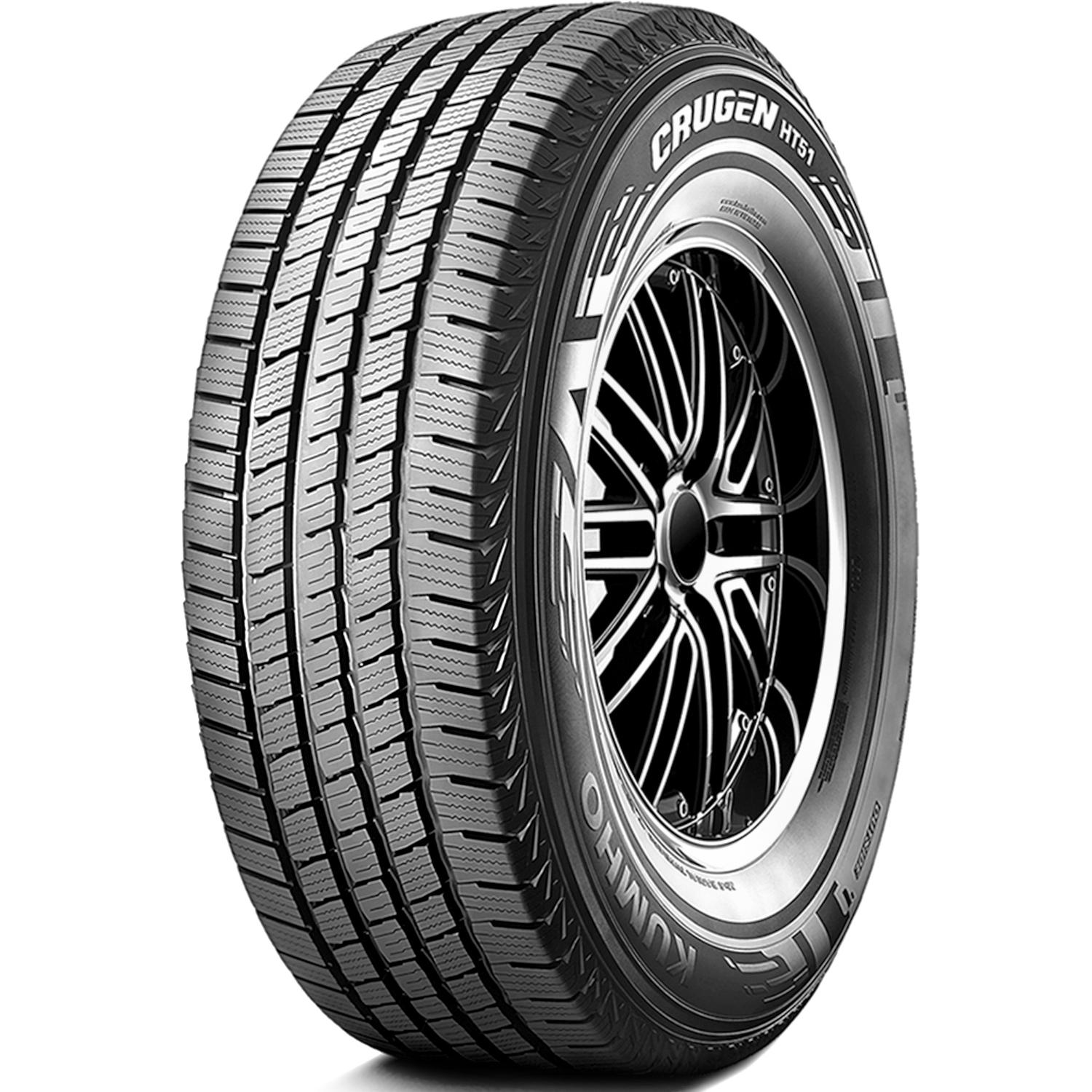 Kumho Crugen HT51 tire showing an asymmetric highway tread with lateral grooves