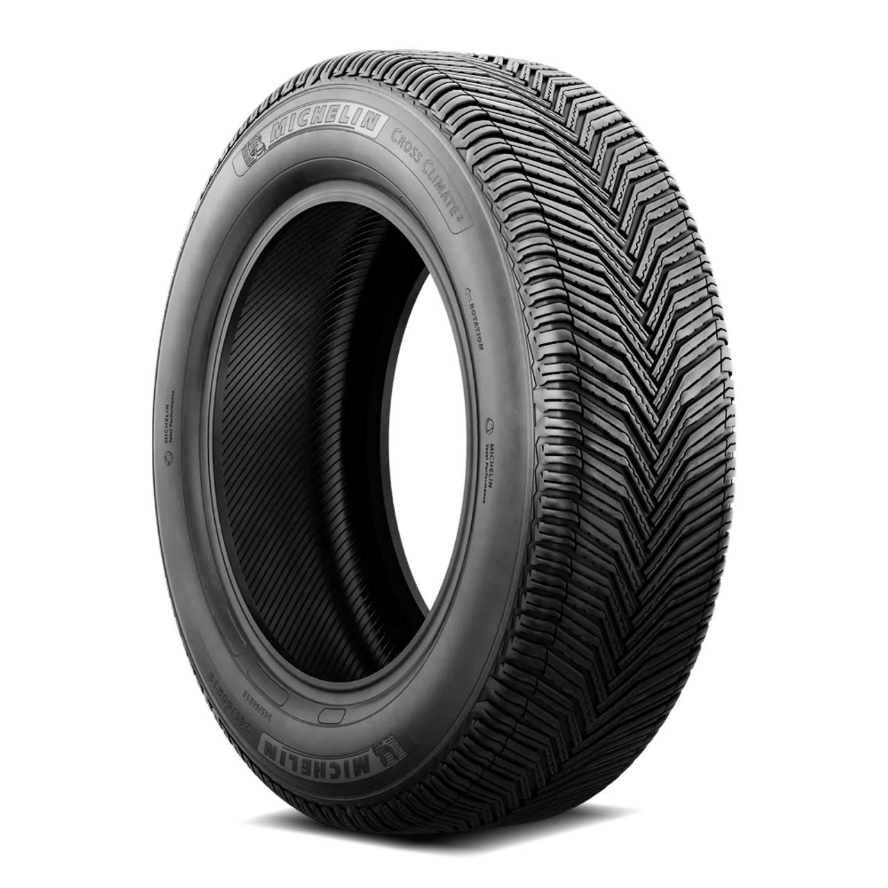 Close-up of all-weather car tires