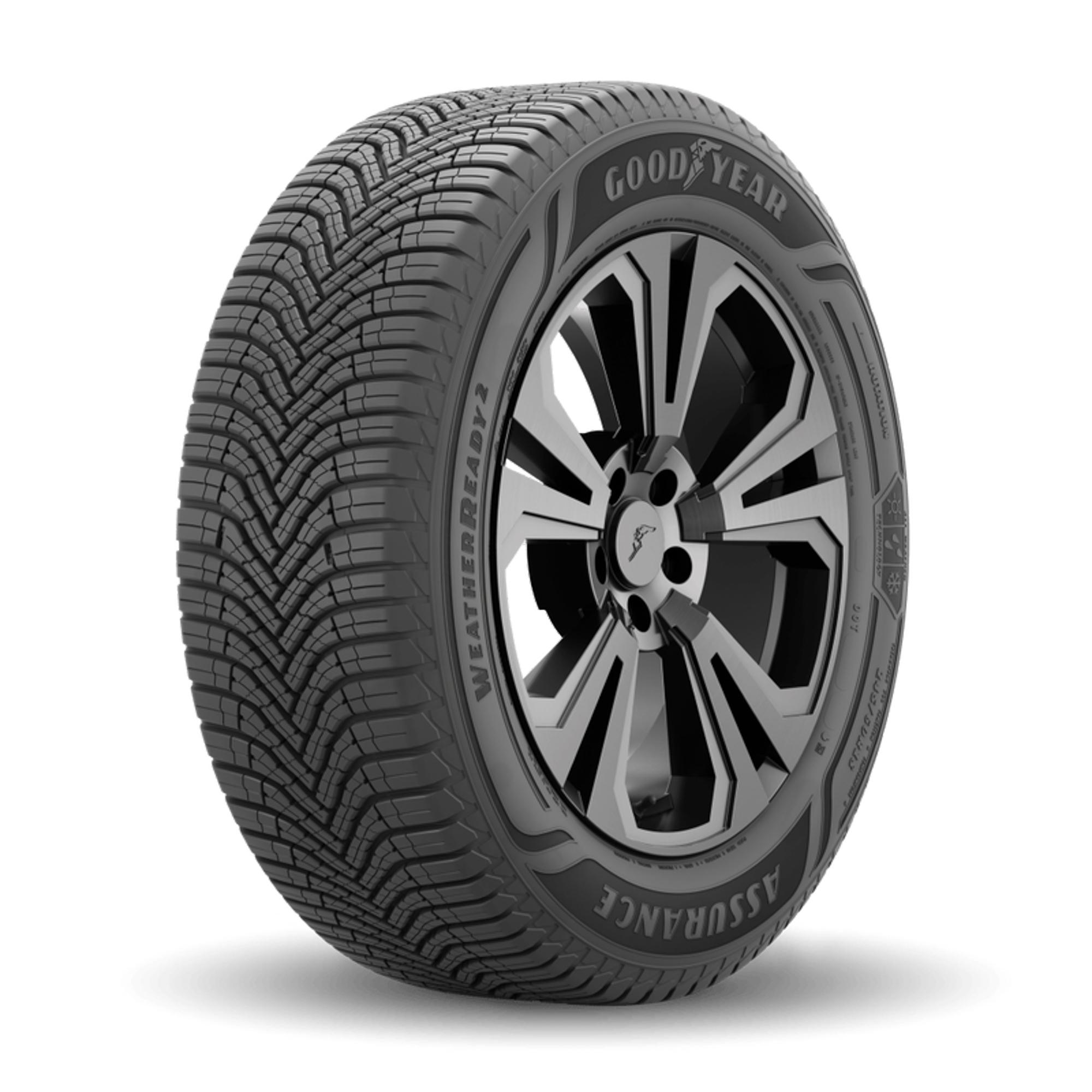 Close-up of an all-weather tire tread