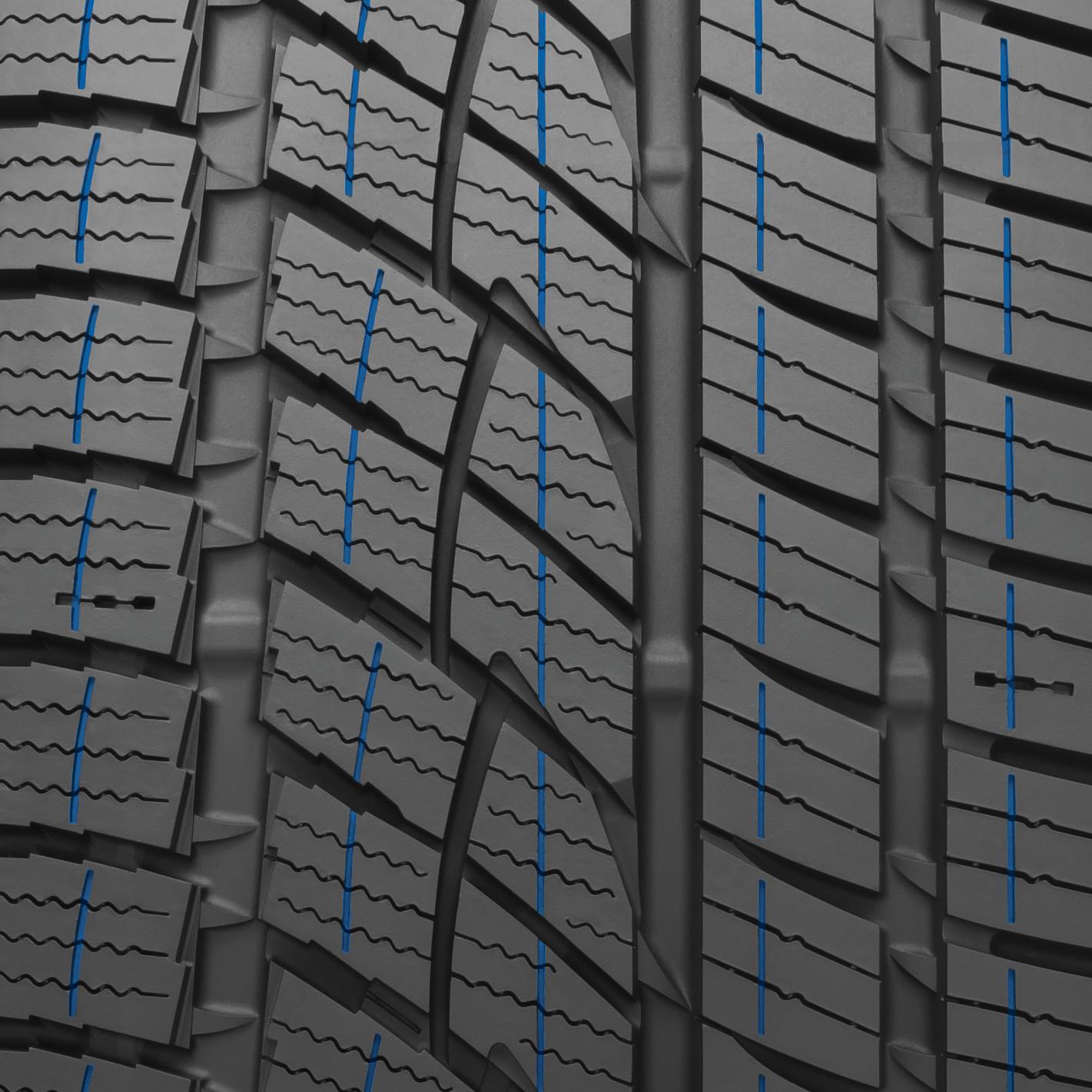 Toyo Celsius II tire with an asymmetric tread and zigzag inner blocks mounted on a compact crossover wheel